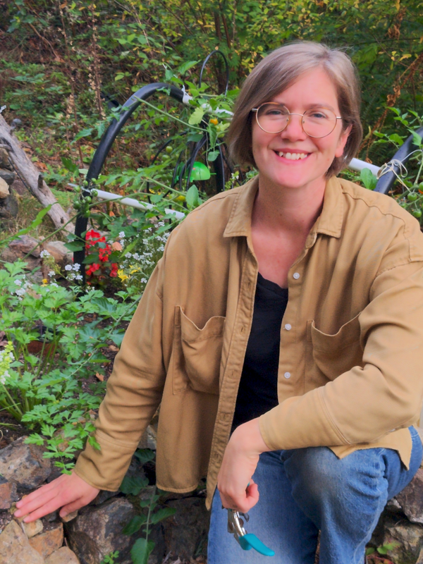 Jamie at her garden